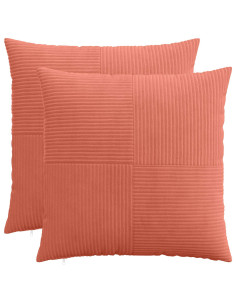 Federa 2 pcs ALMELO Rosso Arancio 55 x 55 cm corduroy
