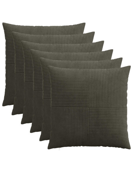 Federa 6 pcs ALMELO Antracite 55 x 55 cm corduroy