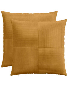 Federa 2 pcs ALMELO Giallo 55 x 55 cm corduroy