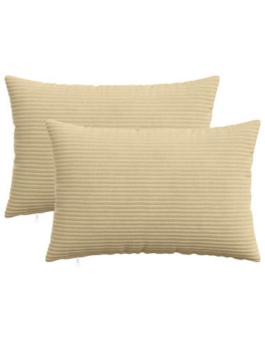 Federa 2 pcs HEERLEN Verde Grigio 40 x 60 cm corduroy