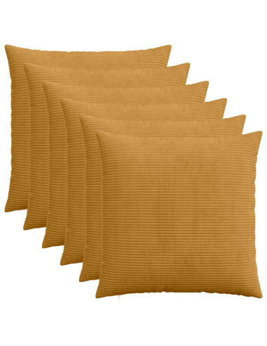 Federa 6 pcs HEERLEN Giallo 80 x 80 cm corduroy