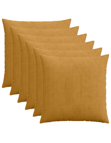 Federa 6 pcs HEERLEN Giallo 80 x 80 cm corduroy