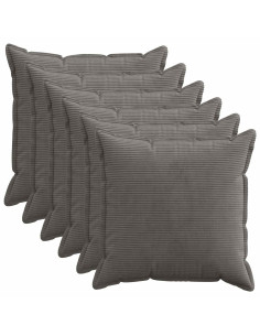 Federa 6 pz HOUTEN Grigio Scuro 70 x 70 cm corduroy