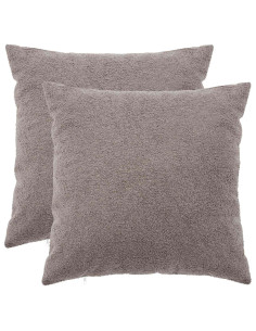Federa 2 pcs HEERLEN Grigio Chiaro 55 x 55 cm Bouclé