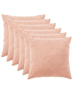 Federa 6 pcs HEERLEN Rosa 55 x 55 cm Bouclé