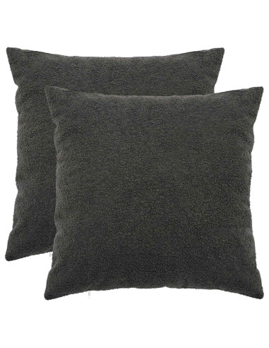 Federa 2 pcs HEERLEN Grigio Scuro 55 x 55 cm Bouclé