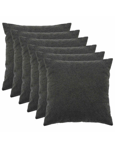 Federa 6 pz HEERLEN Grigio Scuro 55 x 55 cm Bouclé
