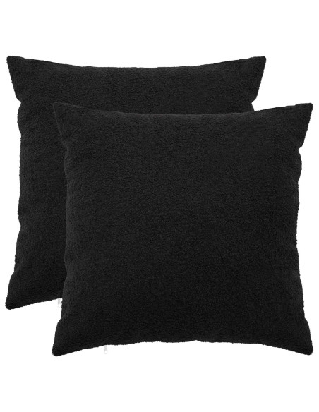 Federa 2 pcs HEERLEN Nero 55 x 55 cm Bouclé