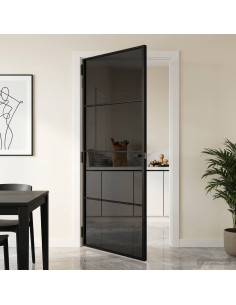 Porta Interna 93 x 201,5 cm Vetro Temperato e Alluminio