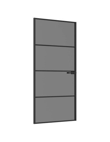 Porta Interna 93 x 201,5 cm Vetro Temperato e Alluminio