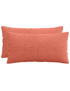 Federa 2 pcs ALMELO Rosso Arancio 40 x 80 cm corduroy