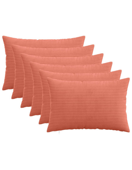 Federa 6 pcs HEERLEN Rosso Arancio 30 x 50 cm corduroy