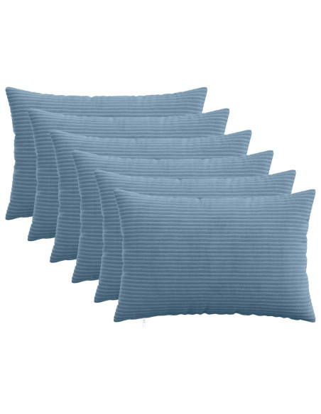 Federa 6 pcs HEERLEN Blu 30 x 50 cm corduroy