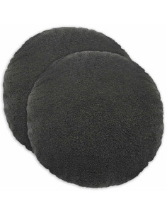Federa 2 pcs HEERLEN Grigio Scuro Ø 40 cm Bouclé