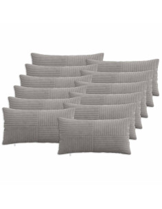 Federa 12 pcs ALMELO Grigio Chiaro 40 x 80 cm corduroy