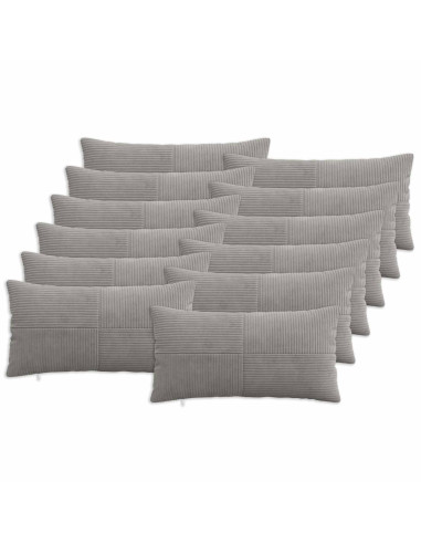 Federa 12 pcs ALMELO Grigio Chiaro 40 x 80 cm corduroy