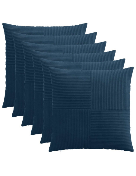 Federa 6 pcs ALMELO Blu navy 55 x 55 cm corduroy