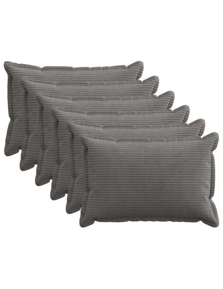 Federa 6 pz HOUTEN Grigio Scuro 40 x 60 cm corduroy