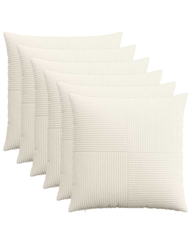 Federa 6 pcs ALMELO Crema 65 x 65 cm corduroy