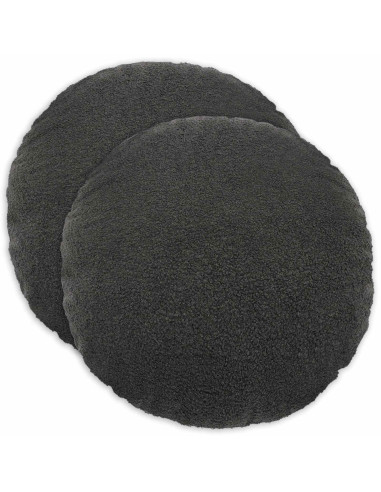Federa 2 pcs HEERLEN Grigio Scuro Ø 50 cm Bouclé