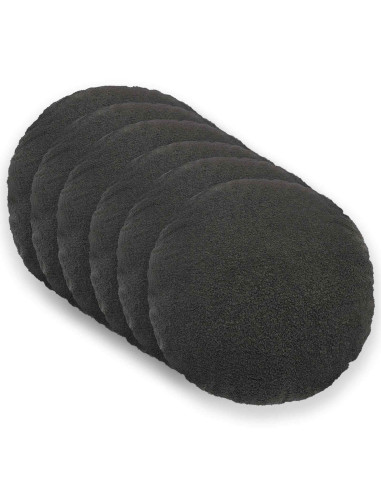 Federa 6 pcs HEERLEN Grigio Scuro Ø 50 cm Bouclé