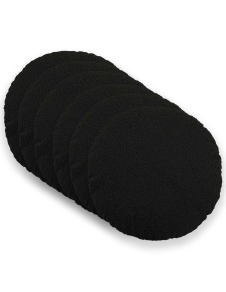 Federa 6 pcs HEERLEN Nero Ø 50 cm Bouclé