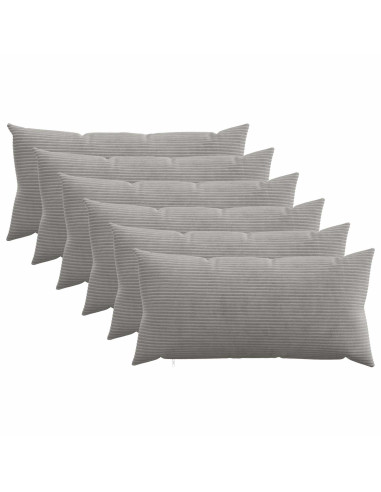 Federa 6 pcs HEERLEN Grigio Chiaro 40 x 70 cm corduroy