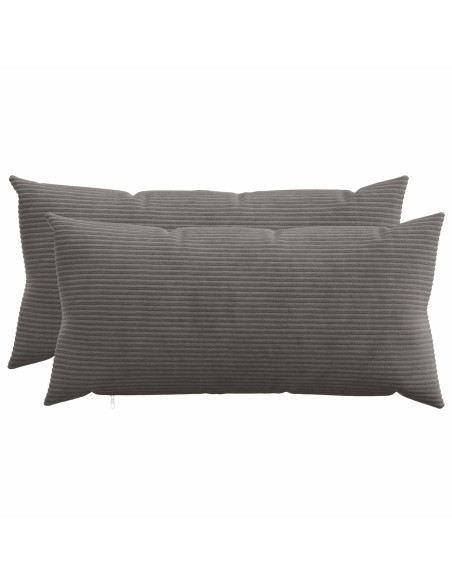 Federa 2 pcs HEERLEN Grigio Scuro 40 x 70 cm corduroy