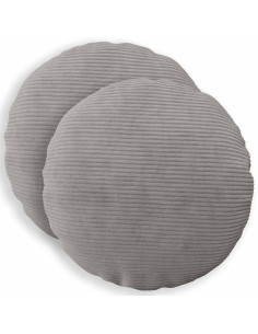 Federa 2 pcs HEERLEN Grigio Chiaro Ø 60 cm corduroy