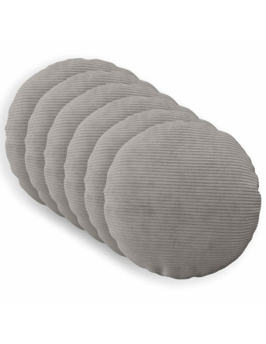 Federa 6 pcs HEERLEN Grigio Chiaro Ø 60 cm corduroy