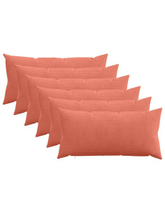 Federa 6 pcs HEERLEN Rosso Arancio 40 x 70 cm corduroy