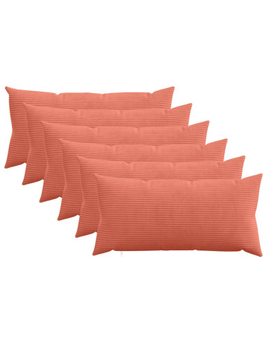 Federa 6 pcs HEERLEN Rosso Arancio 40 x 70 cm corduroy