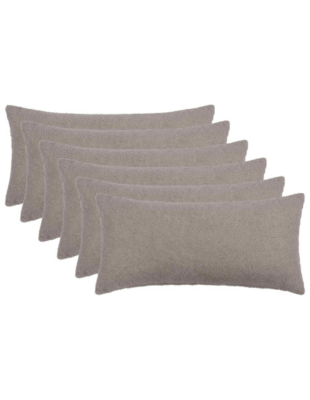 Federa 6 pcs HEERLEN Grigio Chiaro 40 x 70 cm Bouclé