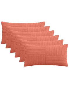 Federa 6 pcs ALMELO Rosso Arancio 40 x 80 cm corduroy