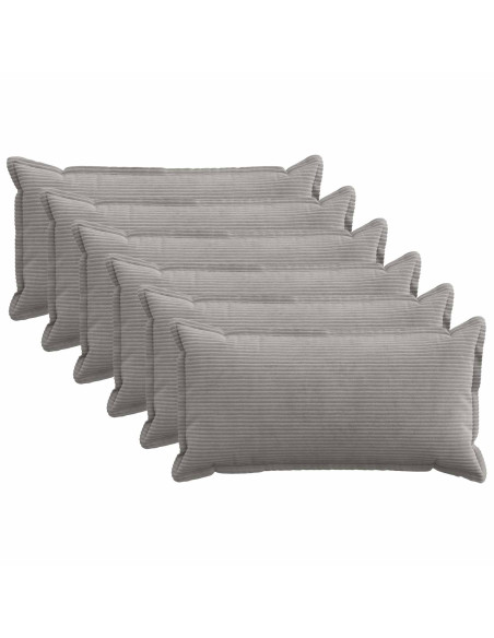 Federa 6 pz HOUTEN Grigio Chiaro 40 x 70 cm corduroy