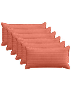 Federa 6 pz HOUTEN Rosso Arancio 40 x 70 cm corduroy