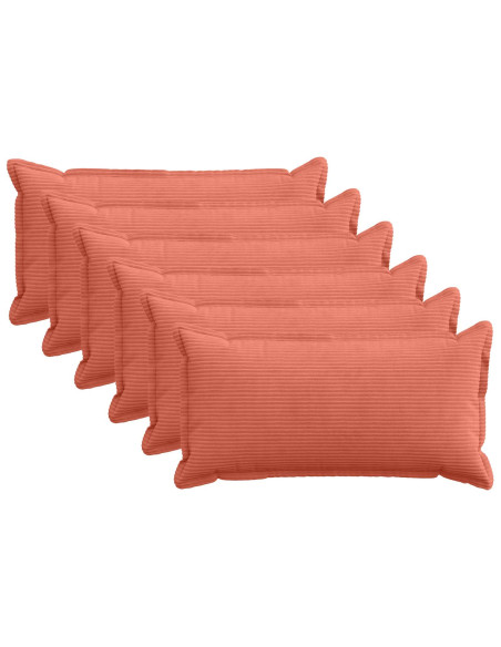 Federa 6 pz HOUTEN Rosso Arancio 40 x 70 cm corduroy