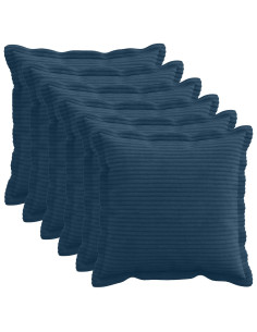 Federa 6 pz HOUTEN Blu navy 40 x 40 cm corduroy