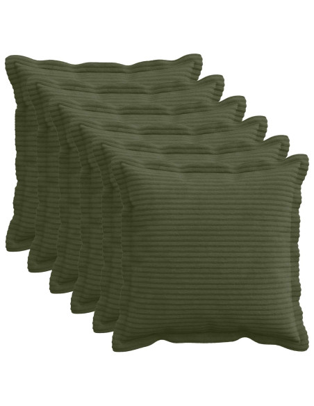 Federa 6 pz HOUTEN Verde 40 x 40 cm corduroy