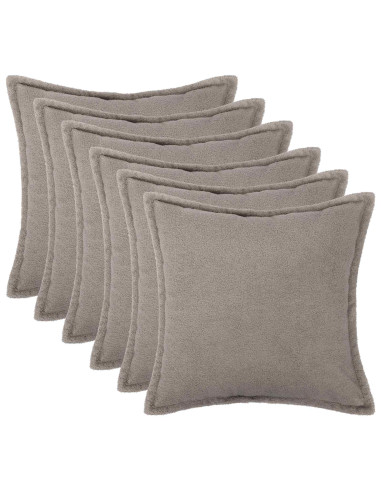 Federa 6 pcs HOUTEN Grigio Chiaro 40 x 40 cm Bouclé