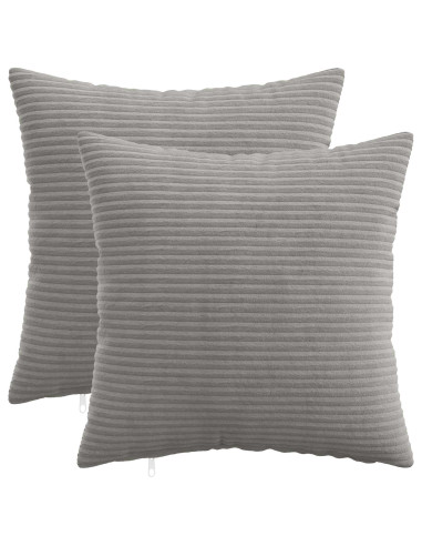Federa 2 pcs HEERLEN Grigio Chiaro 50 x 50 cm corduroy