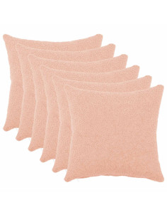 Federa 6 pcs HEERLEN Rosa 35 x 35 cm Bouclé
