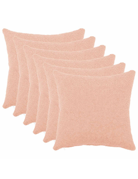 Federa 6 pcs HEERLEN Rosa 35 x 35 cm Bouclé