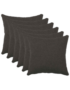 Federa 6 pcs HEERLEN Grigio Scuro 35 x 35 cm Bouclé