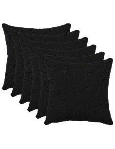 Federa 6 pcs HEERLEN Nero 35 x 35 cm Bouclé