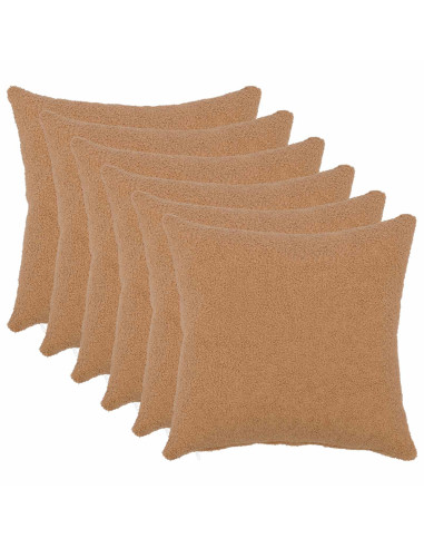 Federa 6 pcs HEERLEN Beige 35 x 35 cm Bouclé