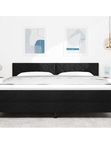Testiera LED Nero 180 cm Tessuto