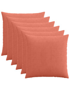 Federa 6 pcs HEERLEN Rosso Arancio 55 x 55 cm corduroy