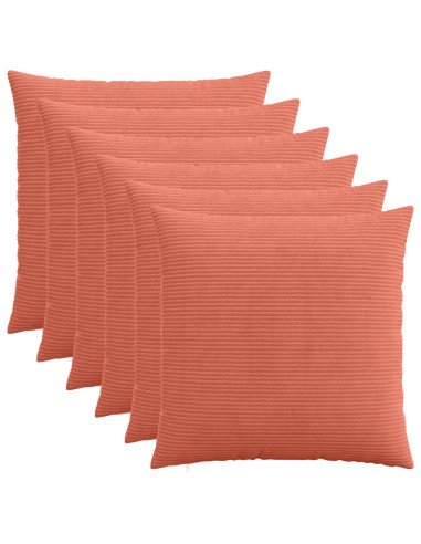 Federa 6 pcs HEERLEN Rosso Arancio 55 x 55 cm corduroy