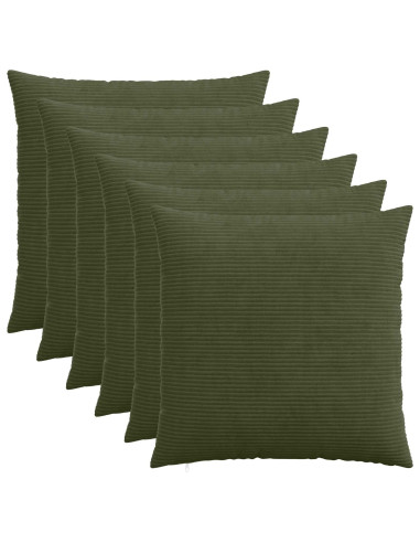 Federa 6 pcs HEERLEN Verde 55 x 55 cm corduroy